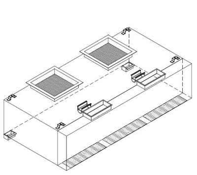 SS WALL MOUNTED EXHAUST HOOD CW FRESH AIR